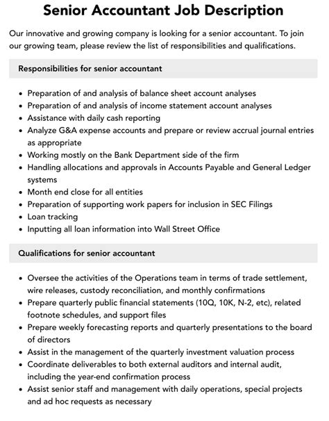 Senior Accountant .